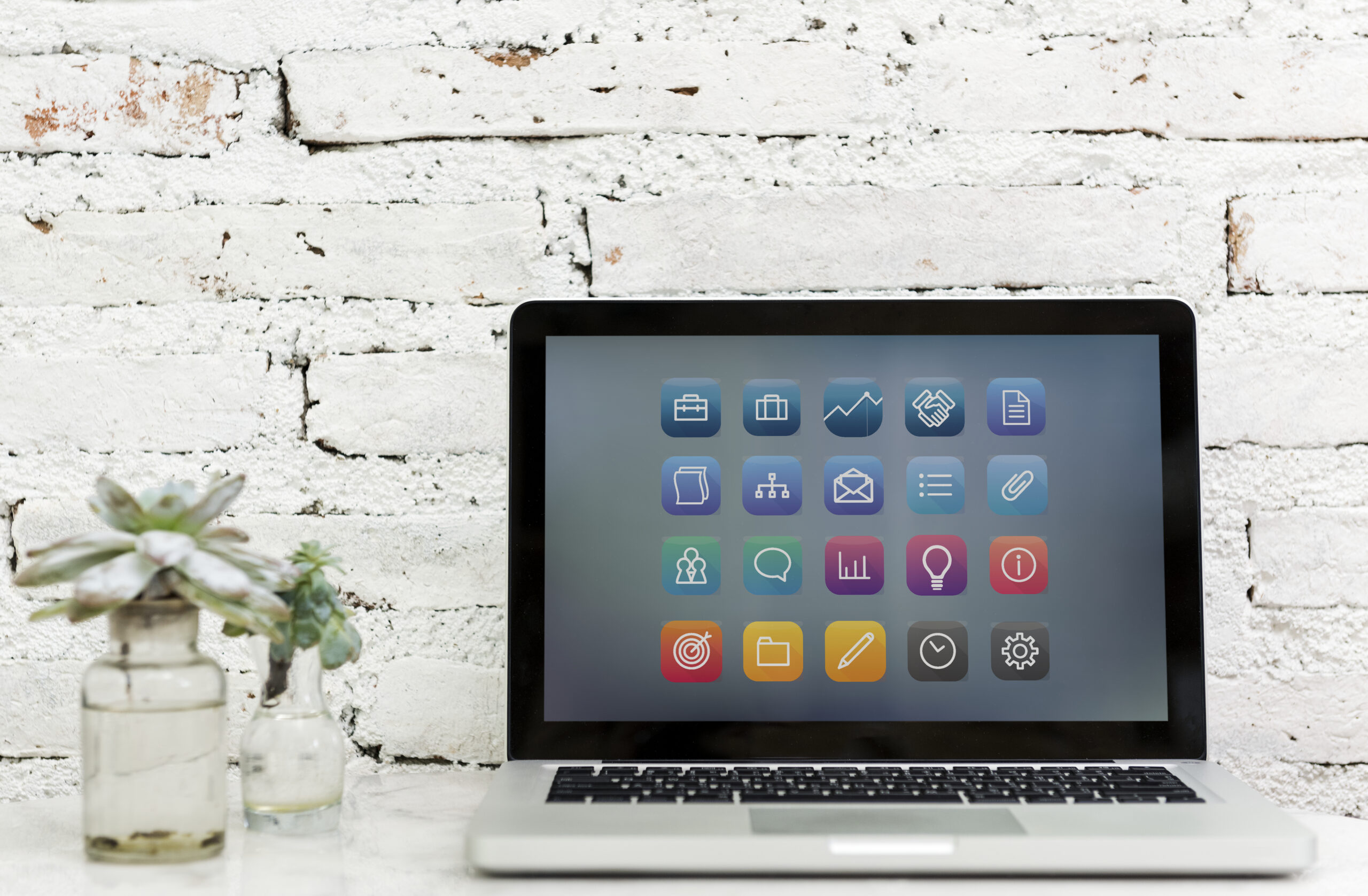 Design space on computer laptop screen