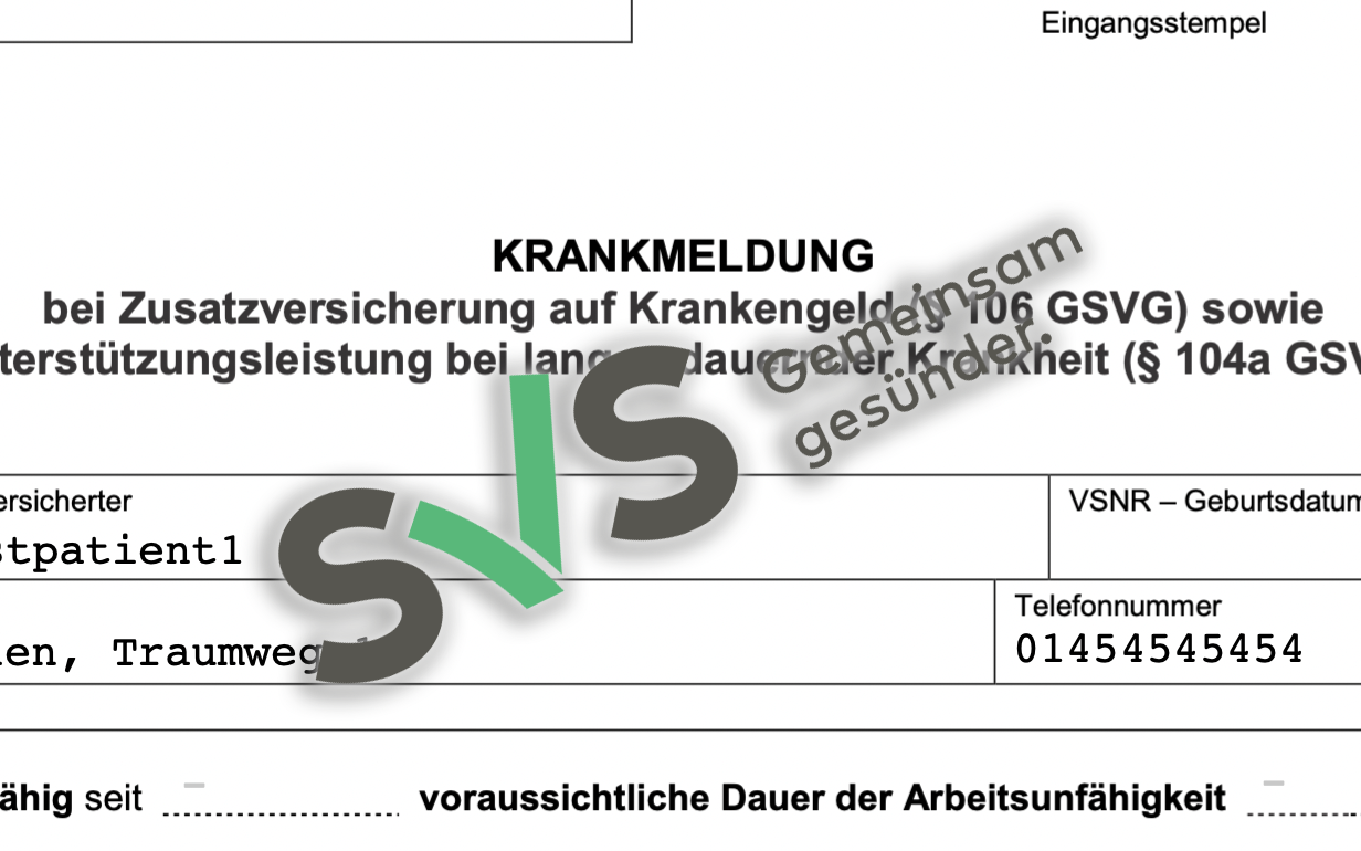 Formular: SVS Krankmeldung